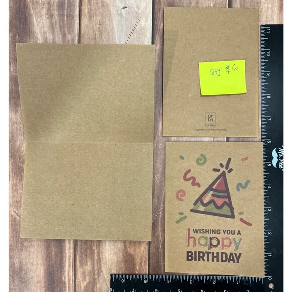 31 Brown Kraft Happy Birthday Cards Set With Envelopes & Stickers - Picture 5 of 7